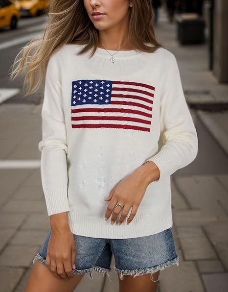 Maglione da donna lavorato a maglia, casual, ampio, a maniche lunghe, con ricamo a stella, per l'inverno_voghion.com