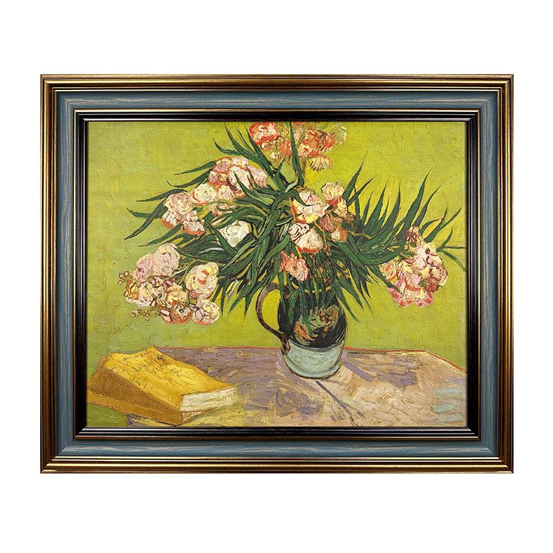 Amerikanischen Stil Eingang Vase Mit Oleander Dekorative Für Schlafzimmer Wohnzimmer Sofa Hintergrund Wand Hängen Ölgemälde_voghion.com