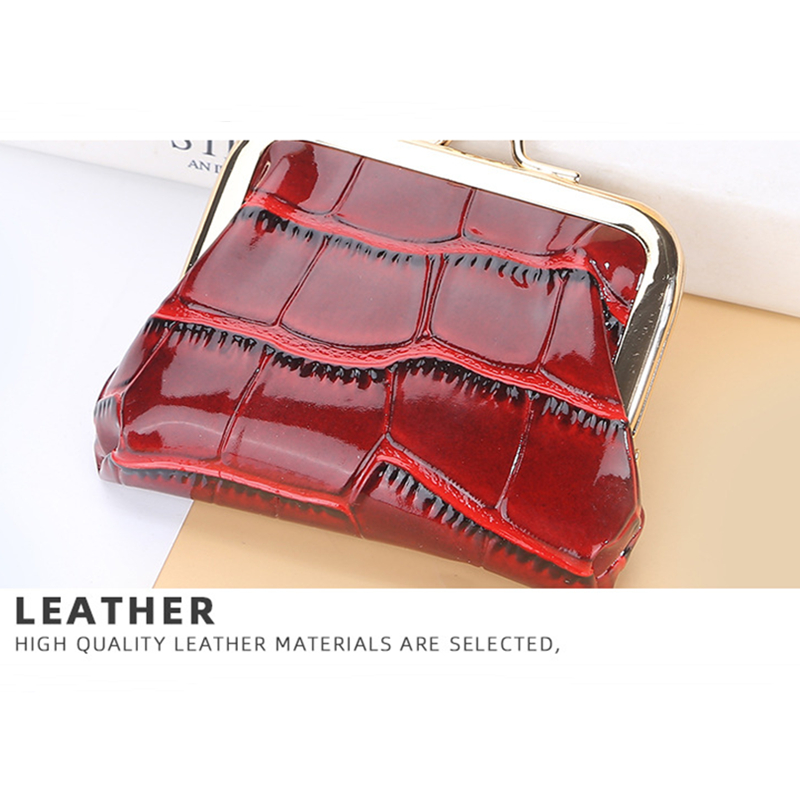 Baellerry New Coin Purse Glossy Crocodile Wallet Metal Clip Buckle Coin Purse_voghion.com