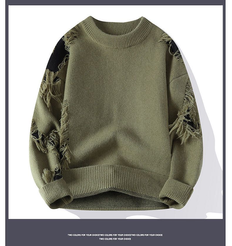 Pull ras du cou à manches longues pour homme, version coréenne, chaud et décontracté, en tricot_voghion.com
