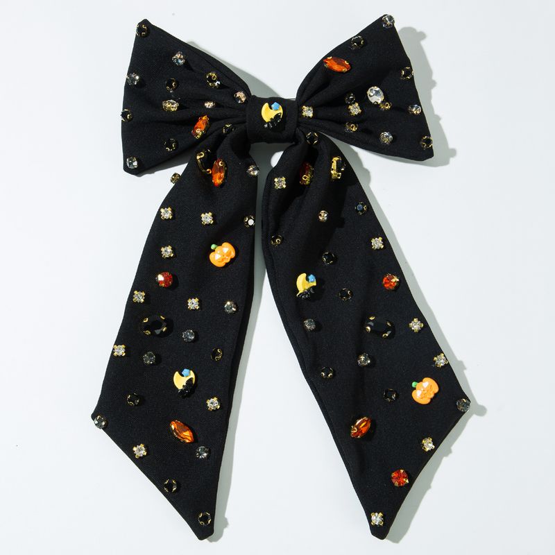 Unisex Halloween Hairpin Temperament Bow diamond-encrusted pumpkin Ghost Accessories Headwear Holiday party hair accessories_voghion.com