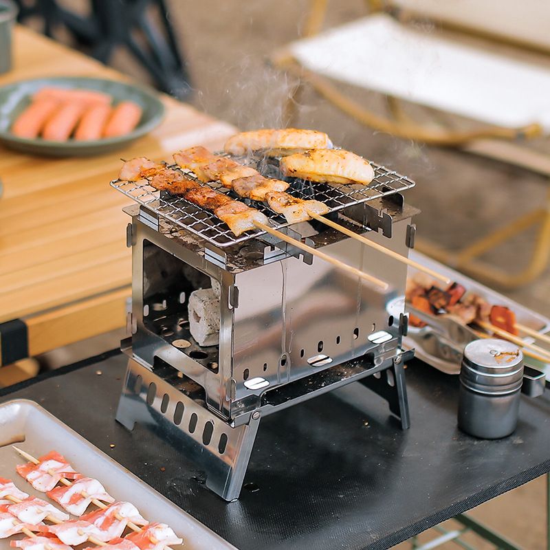 Réchaud à bois pliable et amovible pour extérieur, barbecue, camping_voghion.com