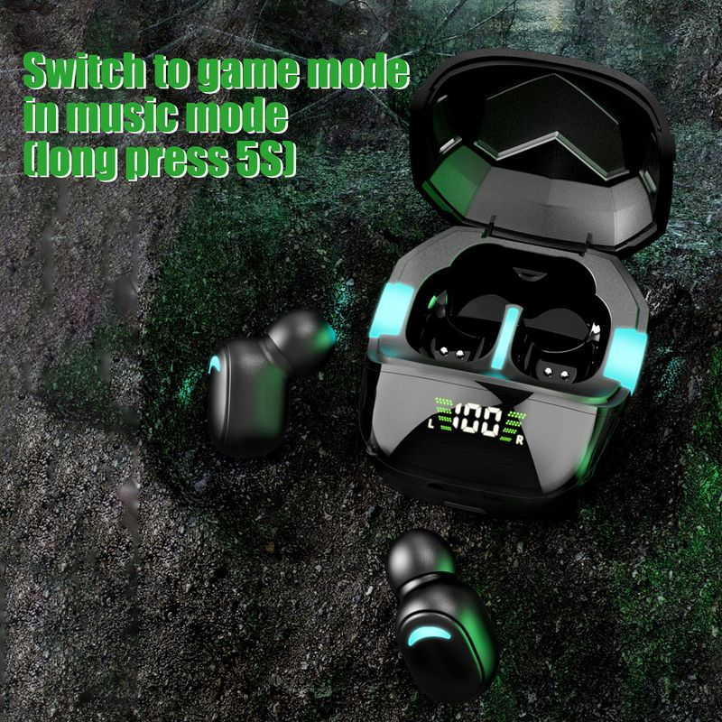 Trådløse in-ear-øretelefoner med 5.1-forsinkelse, lav lyd, Bluetooth-kompatible spillhodetelefoner for sport_voghion.com