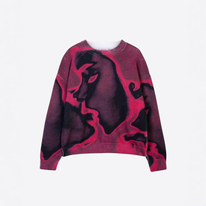 Pull à capuche unisexe ample, imprimé style Harajuku rétro printanier, col rond, tendance Y2K_voghion.com