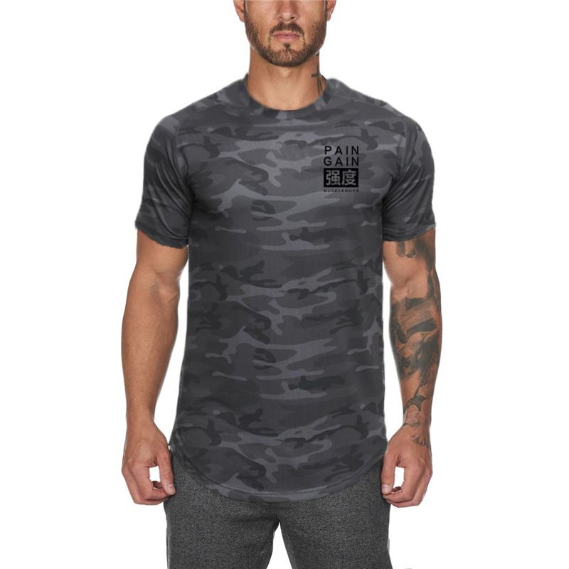 Quick drying camouflage short sleeved top men's casual top outdoor sports fitness T-shirt_voghion.com