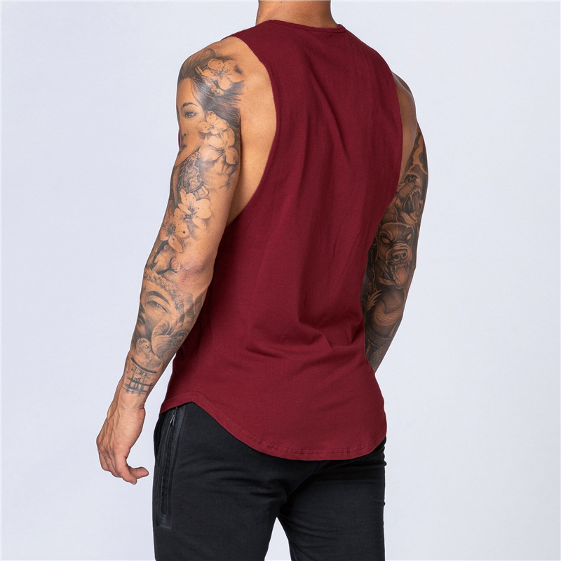 New Summer Loose Sweetheart Tank Top Men's Gym Men Letter Printing Fitness Sleeveless Tank Top Cotton_voghion.com