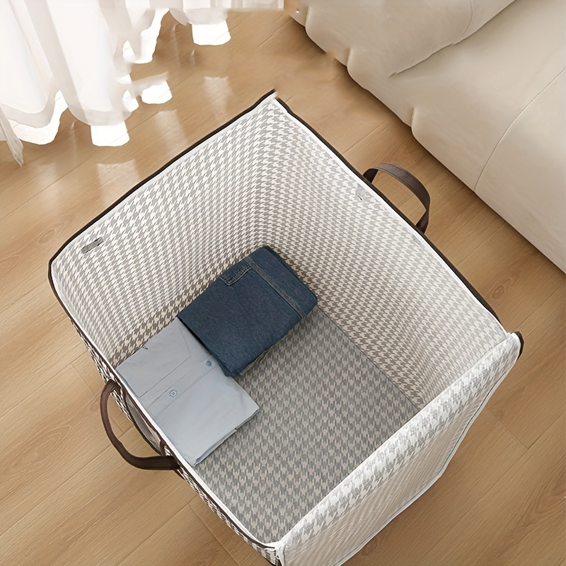 Große Tasche mit Hahnentrittmuster, staubdichter Organizer mit Reißverschluss, wiederverwendbare Kleidertasche_voghion.com