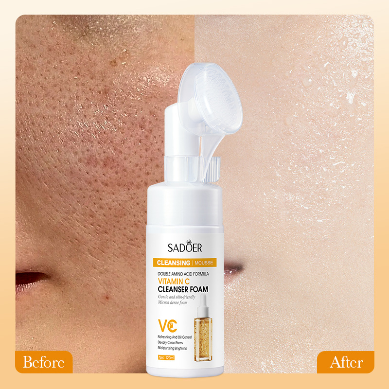 Tutto inglese SADOER Mousse con aminoacidi alla vitamina C Schiuma detergente detergente viso_voghion.com