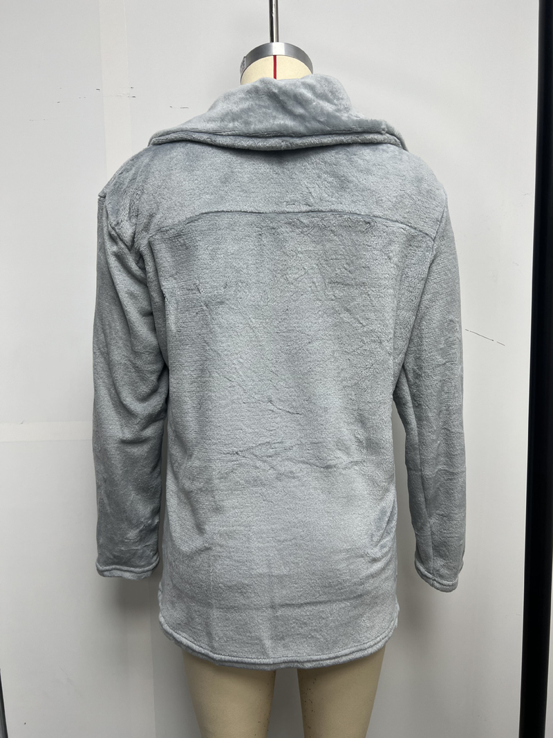 Women's Clothing Autumn and Winter Jacket Sexy Plush Lapel Slim Jacket_voghion.com