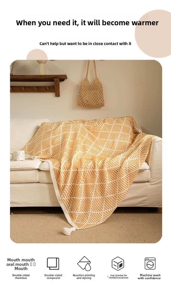 Nordic INS Style Knitted Bedside Towel Homestay Internet Celebrity Sofa Air Conditioning Baby Blanket_voghion.com