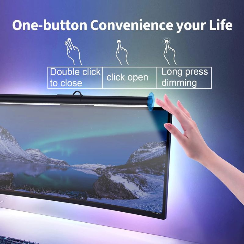 LED-Monitor-Lichtleiste, Computer-Bildschirm, Hängeleuchten, RGB-Atmosphäre, Tischlampe für Arbeit, Studium, Lesen, Gaming, Dimmen_voghion.com