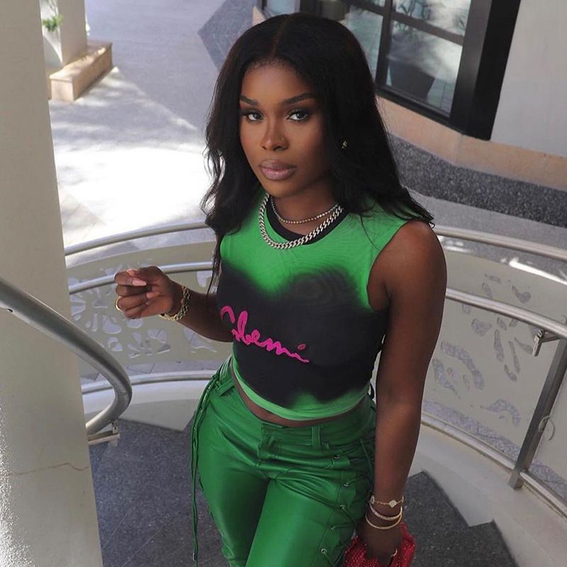 Q23TP185 Maglietta senza maniche con stampa tie-dye, a maniche corte, da donna, estate 2025, nuova moda_voghion.com