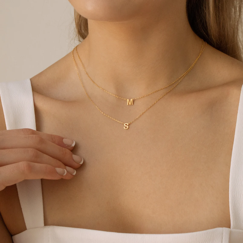 Collier avec lettres initiales en acier inoxydable pour femmes, pendentif de bijoux, alphabet, nom unique, collier ras du cou, livraison directe_voghion.com