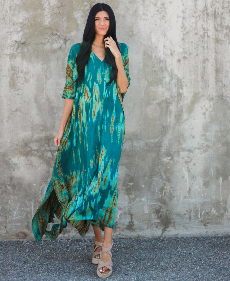 Robe de plage en rayonne pour femmes, tenue de vacances à fleurs teintes _voghion.com