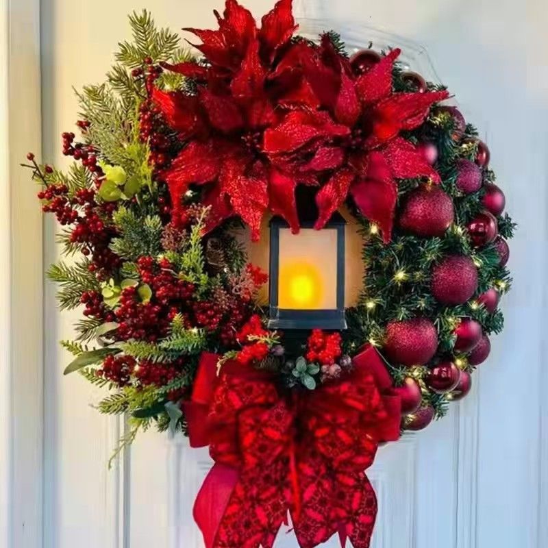 2025 Nieuwe kransdeur hangende kerstverlichting decoraties scène lay-out rekwisieten_voghion.com