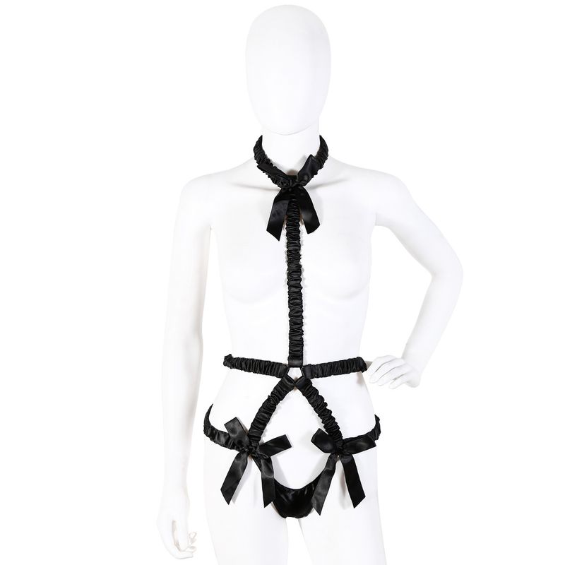 Prodotti sessuali, vestiti per bondage con nastri elastici, tuta a tre punti, cinghie elastiche per bondage, vestiti per sesso passionale con corde_voghion.com