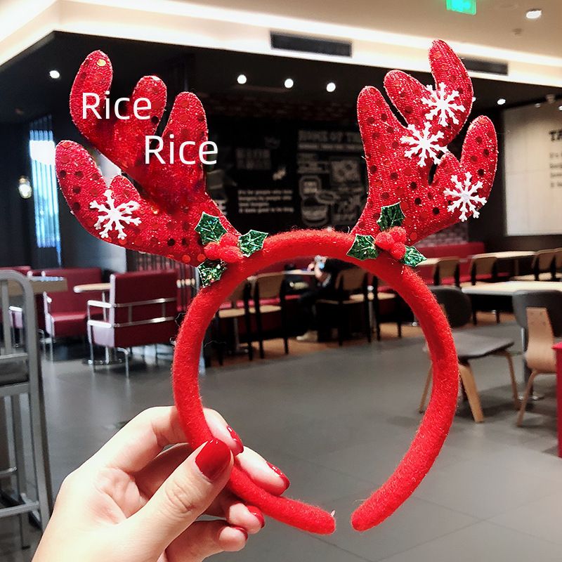 Julepandebånd til voksne børn, udklædningsgevir, kvindelig internetfest, lysende gammel mand, pandebånd med spænde, dekorationer_voghion.com