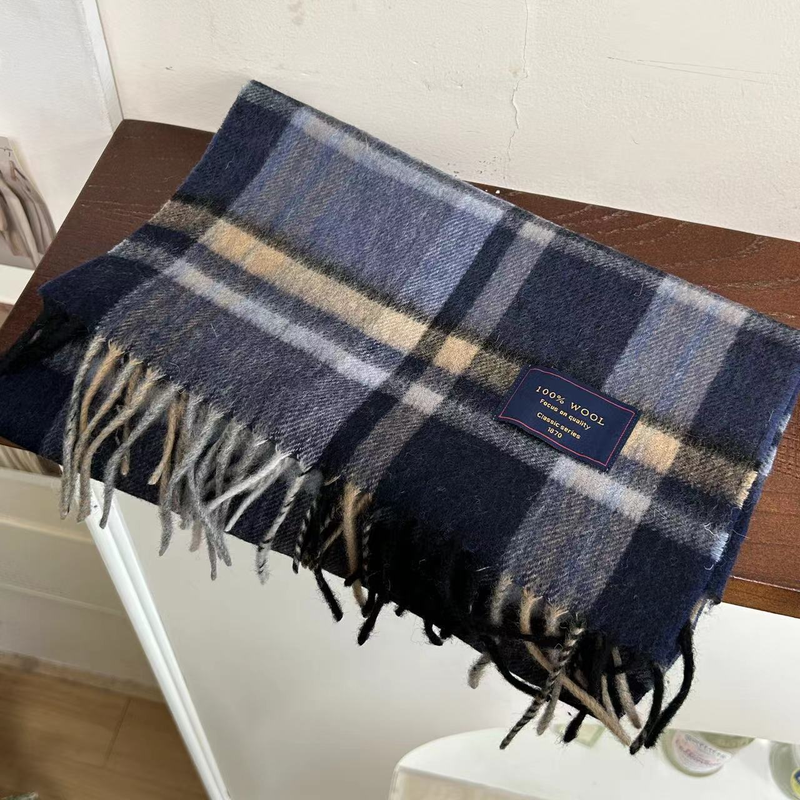 Ausgewählter australischer Schal aus 100 % britischer Wolle, vielseitiger karierter Schal für Damen, Winter, Herren, Paare, warmer Halswärmer aus Kaschmir_voghion.com
