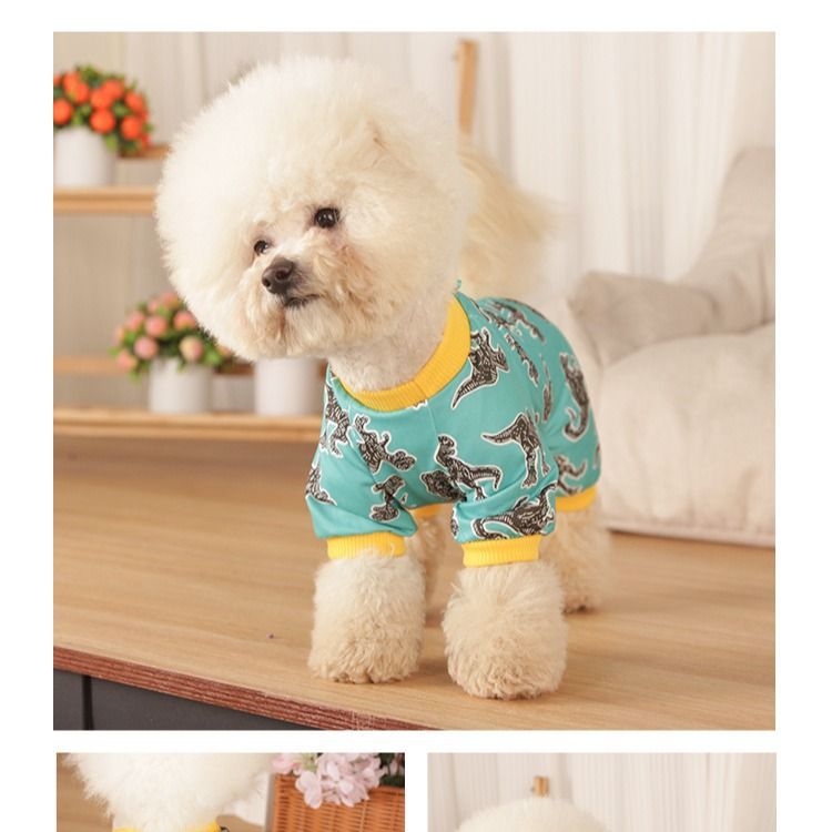 Ropa linda para mascotas: perro, gato, bichón, pomerania, peluche con estampado completo de cuatro patas_voghion.com