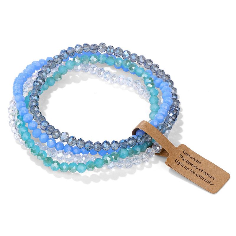 Pulsera de cuatro piezas de vidrio bañado en color para mujer, conjunto de regalo de moda para mejor amiga, joyería_voghion.com