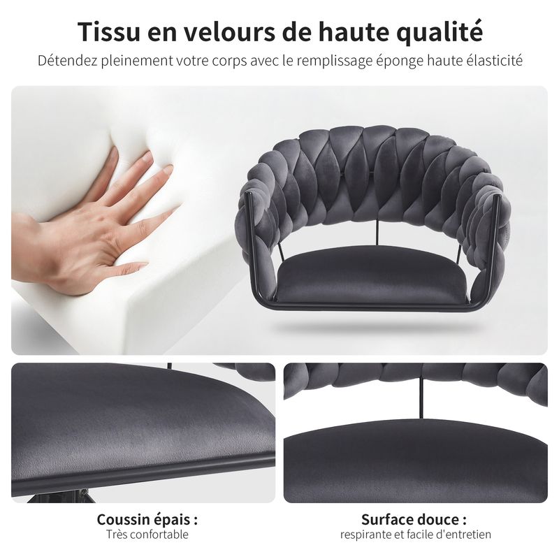 6er Set Samt Esszimmerstühle Mit Klauenbeinen, Grau_voghion.com