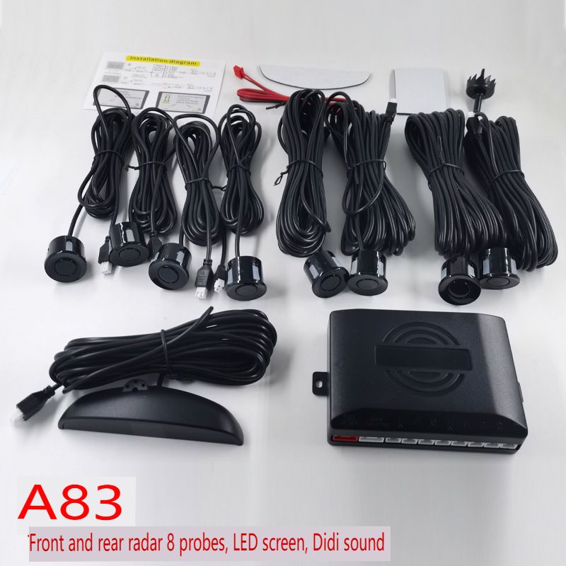 8-Sensor-LED-Parkradarsystem mit Sprachwarnungen und Halbmondanzeige – Universeller Einparkassistent für Front- und Heckstoßstange für Pkw, SUVs und Lkw_voghion.com