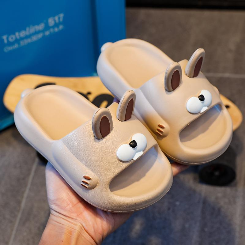 Neue Sommer-Outwear mit weicher Sohle, süßes kleines Kaninchen, rutschfeste Hausschuhe für Kinder im Eltern-Kind-Stil_voghion.com