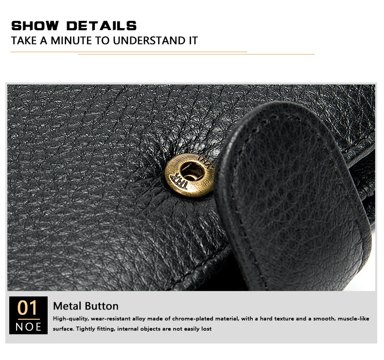 Portefeuille pour homme, portefeuille long en cuir de vache véritable de haute qualité, première couche de cuir de vache véritable_voghion.com