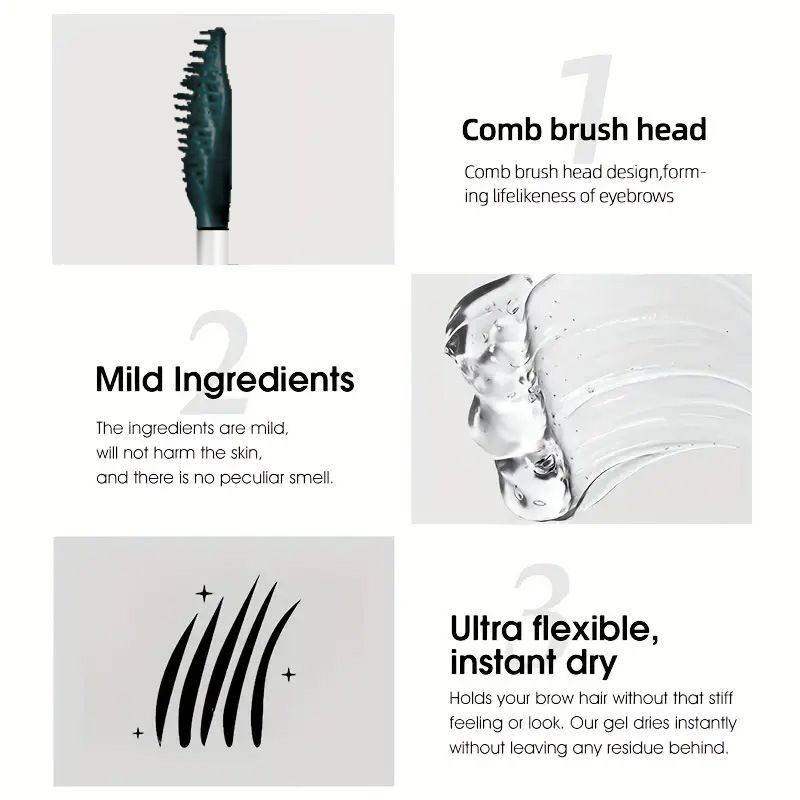 Mascara a lunga durata, impermeabile, trasparente, gel modellante per sopracciglia, asciugatura rapida, crema colorante tridimensionale per sopracciglia, pennello per sopracciglia_voghion.com