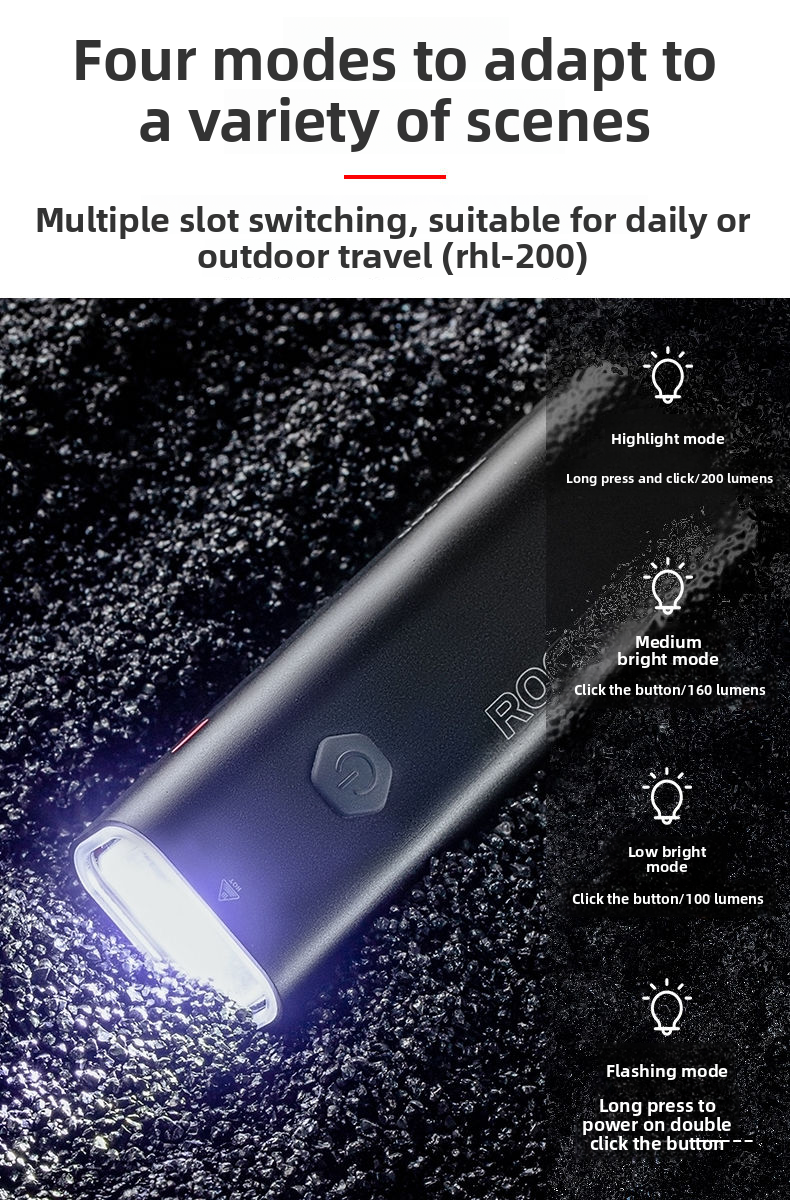 Luz delantera para bicicleta Rock Brothers, para ciclismo nocturno, linterna de alto brillo, recargable vía USB, resistente a la lluvia, para bicicleta de montaña._voghion.com