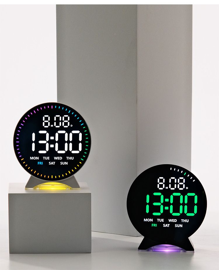 Neue LED Alarm Multifunktions-Lauf Sekunde Hand Nachttisch mit Nachtlicht elektronische Uhr 6680_voghion.com