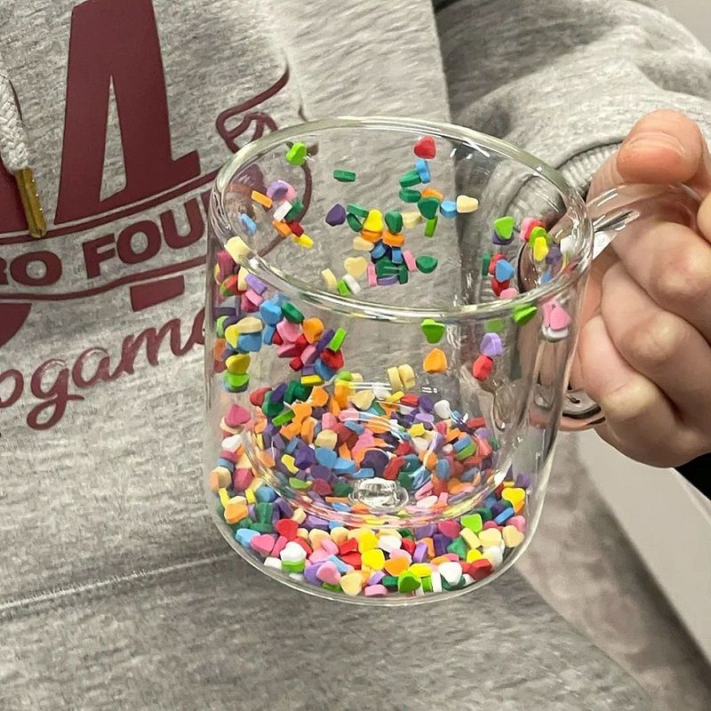 Ins High-Value Cute Glass Heart Milk Household Flowing Sand Double-Layer Creative Water Cup Mug_voghion.com