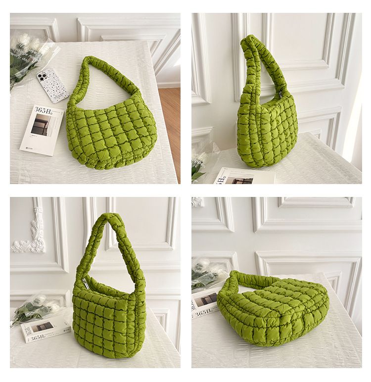 Borsa a tracolla elegante da donna con design antirughe, tessuto Oxford leggero, chiusura con cerniera, dimensioni medie per l'uso quotidiano, borsa Macaron Cloud_voghion.com