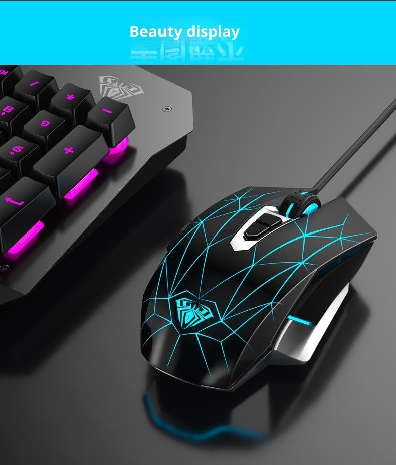 Digitex AULA/ Wolf Spider S50 Gaming-Maus, kabelgebunden, USB, Makroprogrammierung, 6D, Cross-Border, auf Lager, Großhandel, Ergonomie_voghion.com