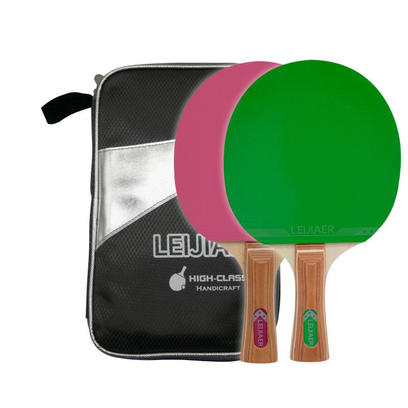 Nuovo set di racchetta da ping pong in legno massello a 7 strati, colore verde/rosa_voghion.com