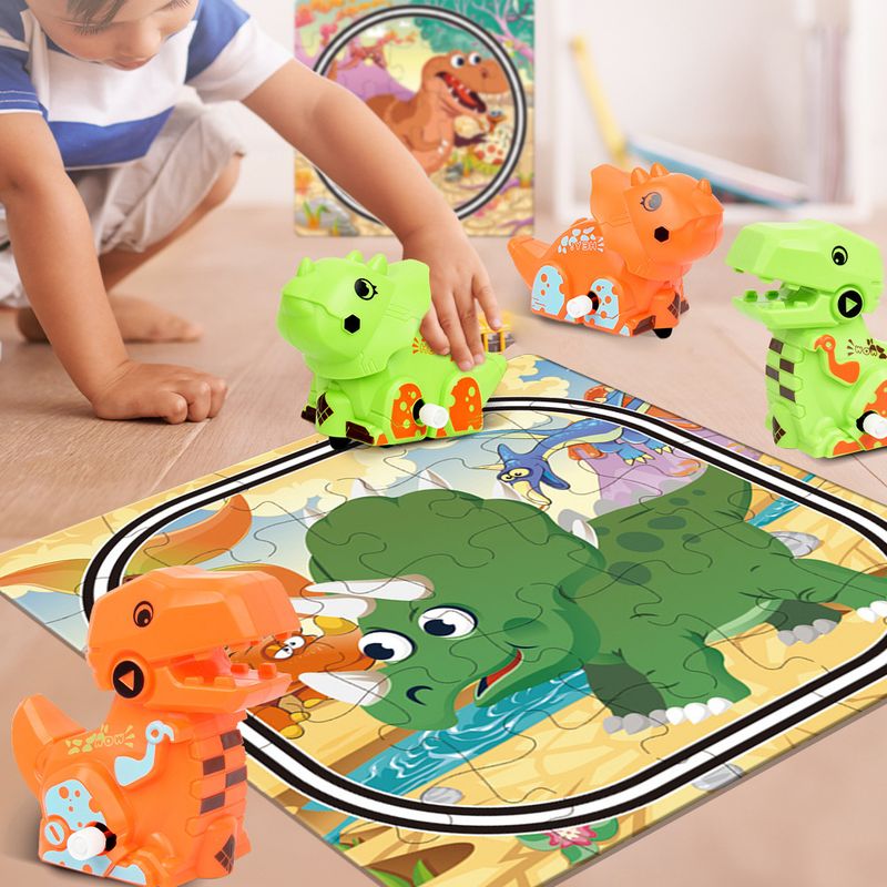 DIY kreslený dinosauří puzzle navíjecí dětská hračka pro mateřskou školu 3-6 let dárek_voghion.com