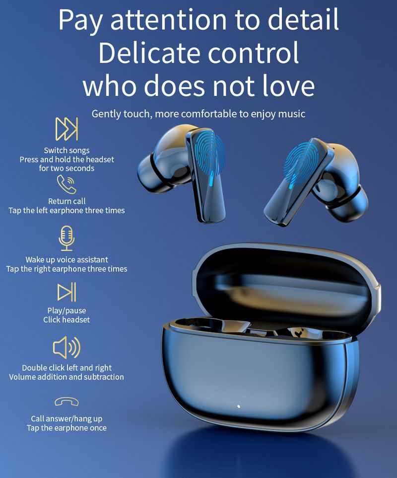 Mate50ANC ENC 5.3 Digital Display Ear Clip On-Ear Non-In-Ear Wireless Bluetooth Earphones_voghion.com