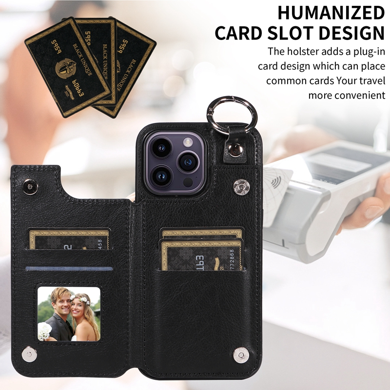 Portafoglio magnetico anti goccia anello di sollevamento custodia in pelle per iPhone 15 14 Max 13 Mini 12 Pro 11 SE 2020 X XS XR_voghion.com
