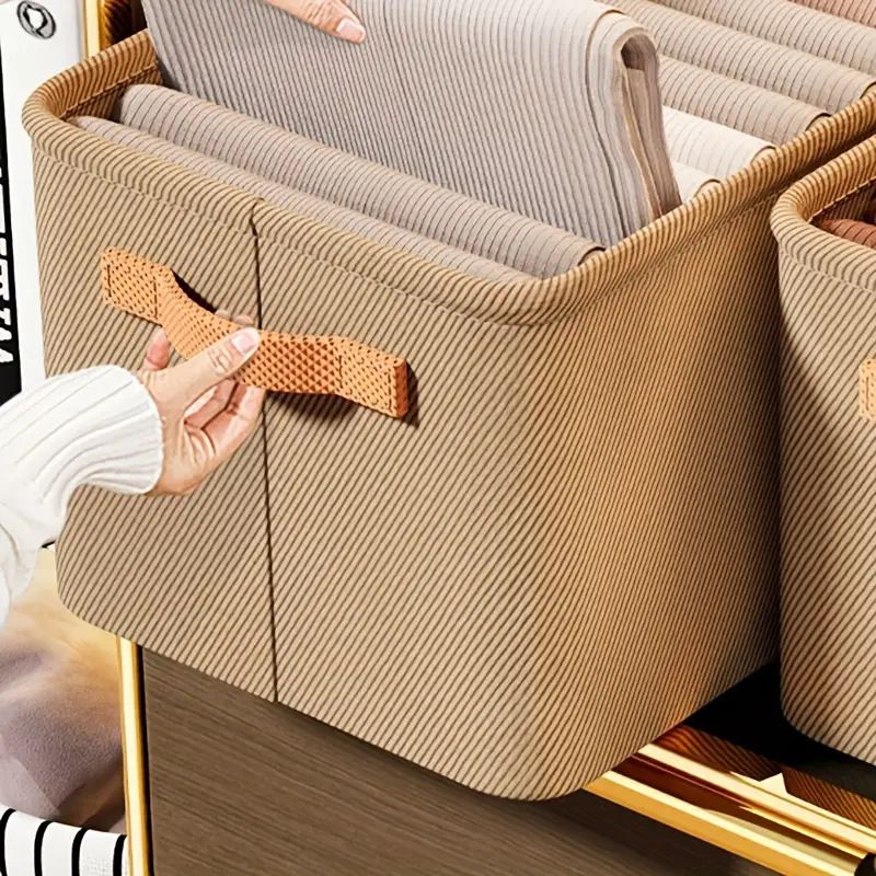 Úložný box na látky, úložný box na oblečení, úložný box na oblečení, úložný box, domácí prošívaná deka z bavlny a lnu, úložný box do šatníku_voghion.com