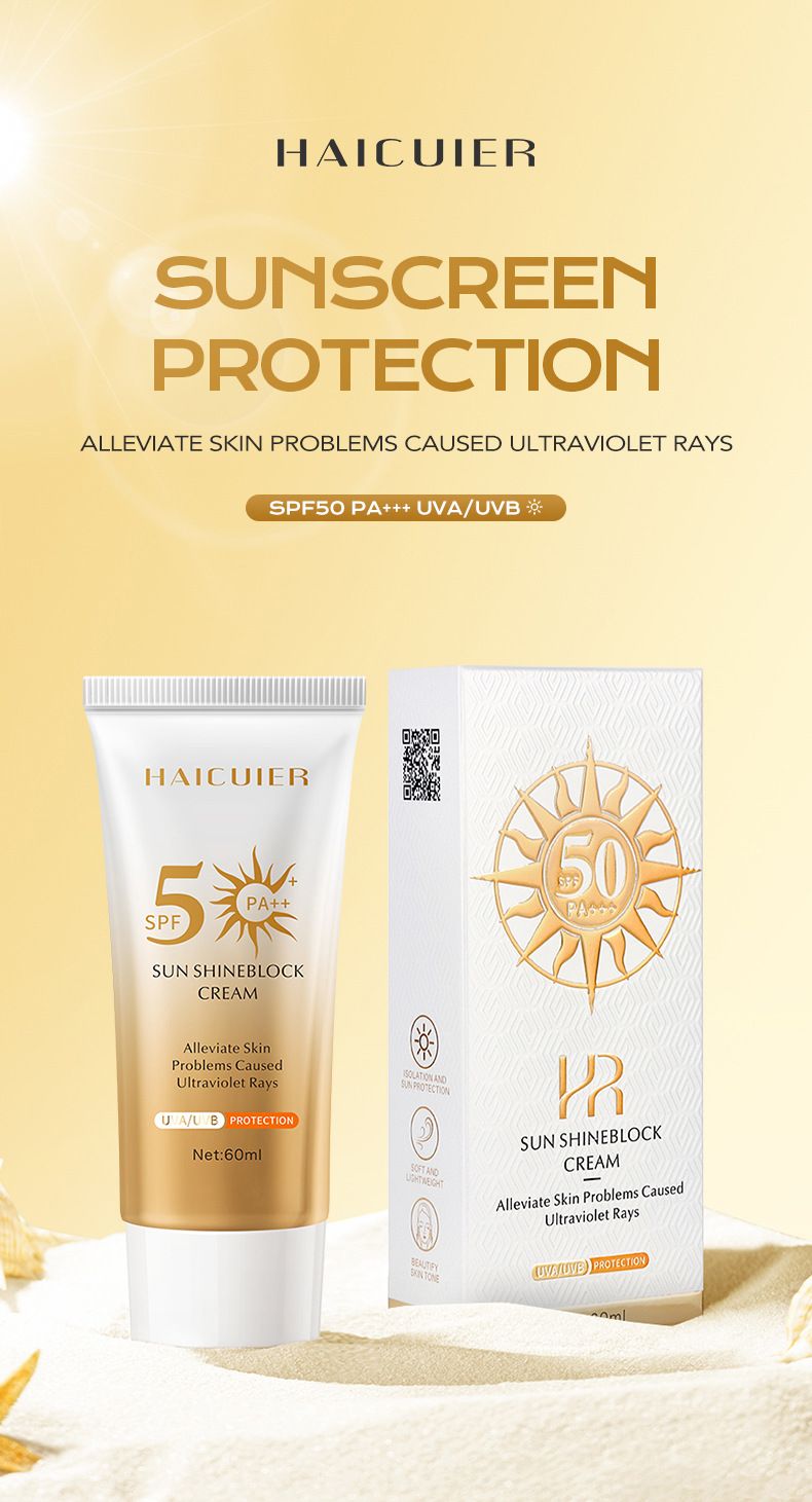 Crema solare per il viso esclusiva HAICUIER Crema solare isolante SPF50 Protezione solare rinfrescante Protezione solare PA+++_voghion.com