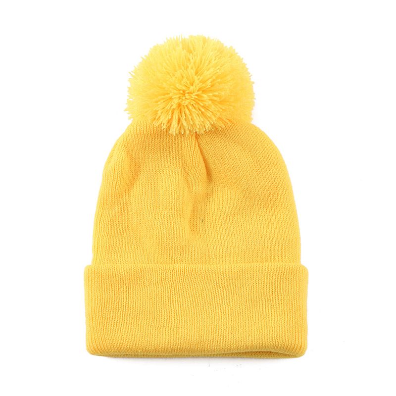 Berretto in maglia per bambini con pompon - Caldo cappello invernale per ragazzi e ragazze - Design a coste morbido ed elasticizzato - Protezione per le orecchie - Colori a tinta unita_voghion.com