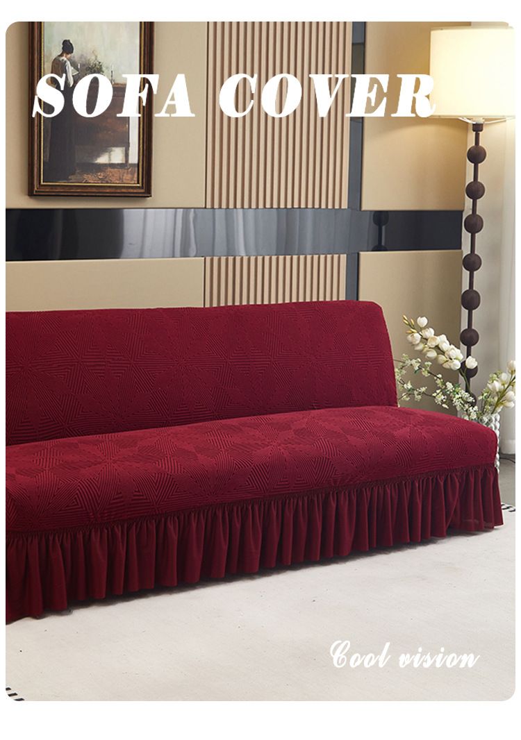 Elegante copridivano con orlo jacquard - Copridivano a copertura totale per divani senza braccioli, design moderno e minimalista, vari colori e dimensioni_voghion.com