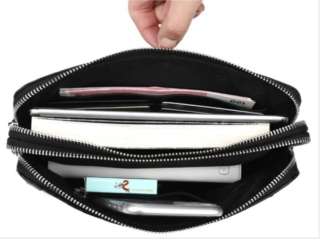 Ανδρική τσάντα χειρός PU δέρματος με μοτίβο κροκόδειλου, casual, μεγάλης χωρητικότητας, για άνδρες, με γράμματα και φακέλους_voghion.com