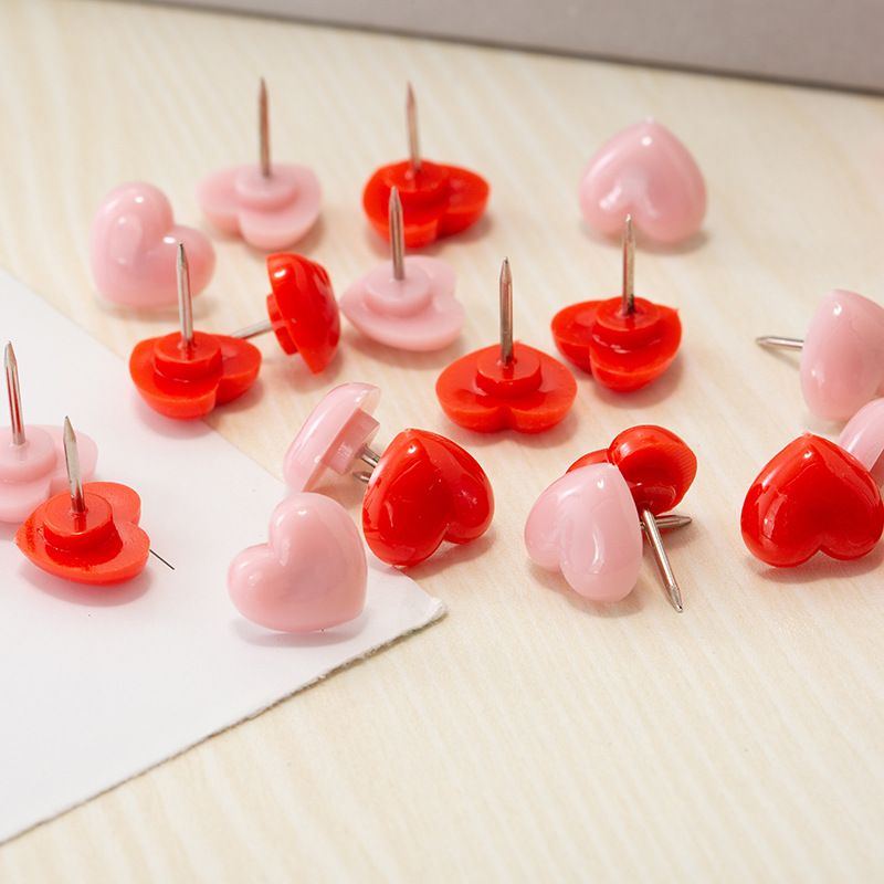 Yiwu factory I-shaped nails red love nails Cork plastic thumbtacks press nails heart-shaped nails_voghion.com