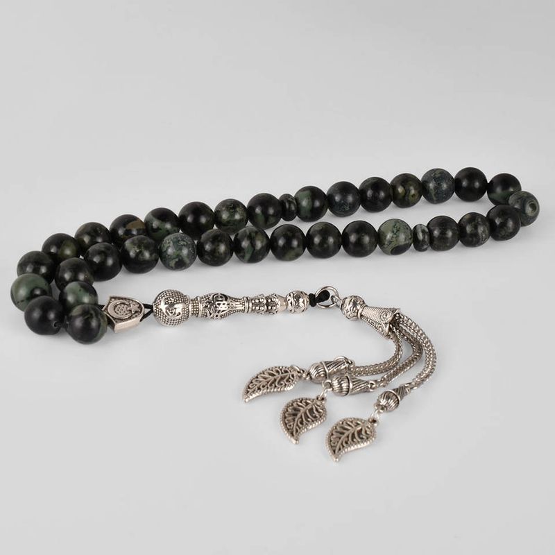 Natuurlijke kristal jade agaat kwarts moslim rozenkrans armband hand touw ornamenten doe-het-zelf kwast kralen handvat ketting_voghion.com
