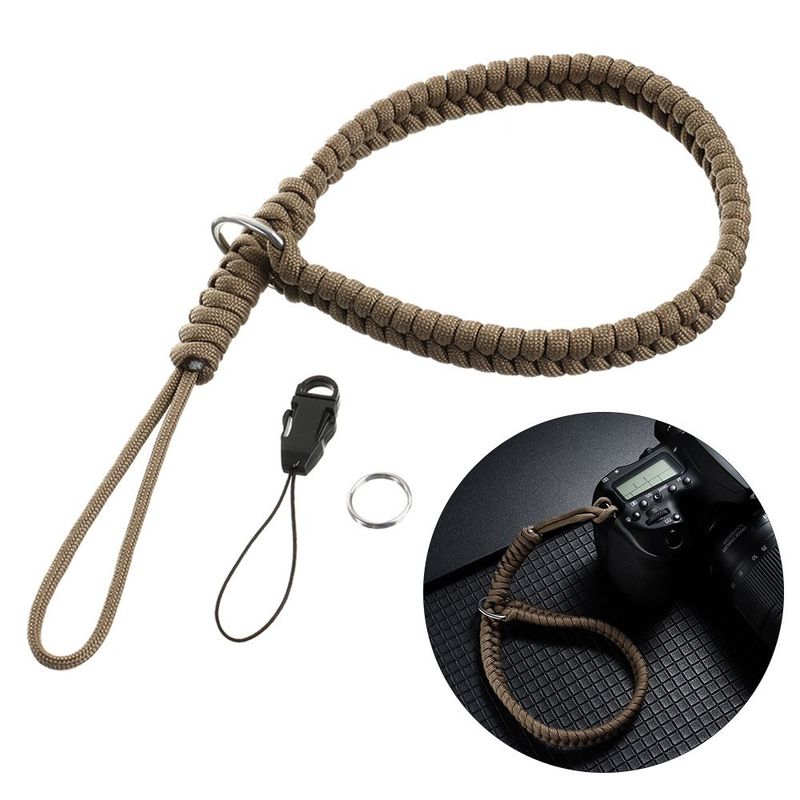 Camera Strap Rope Wrist Climbing Hand Cameras Mini Nylon Paracord Bracelet Grip Adjustable Vintage Braided Ropes Neck_voghion.com