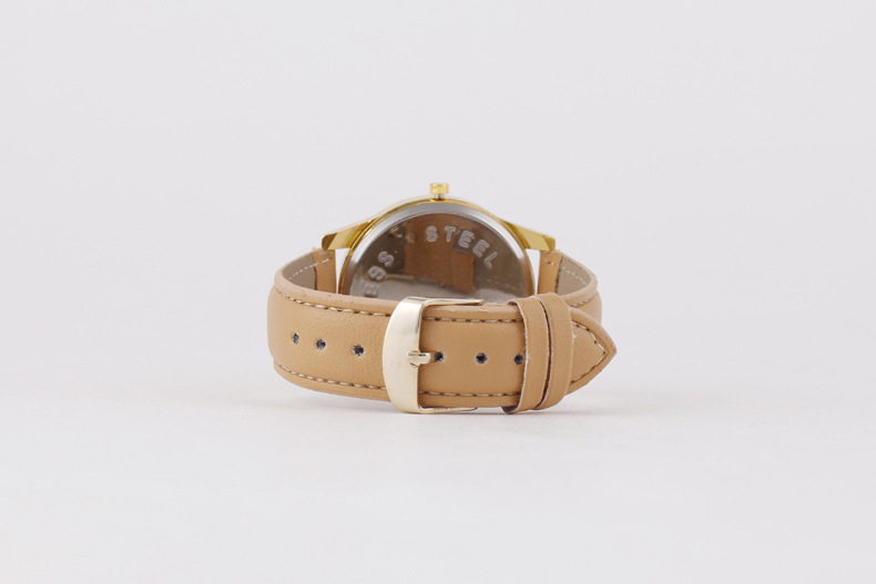 Digital color women's fashionable leather strap, quartz watch, large dial_voghion.com