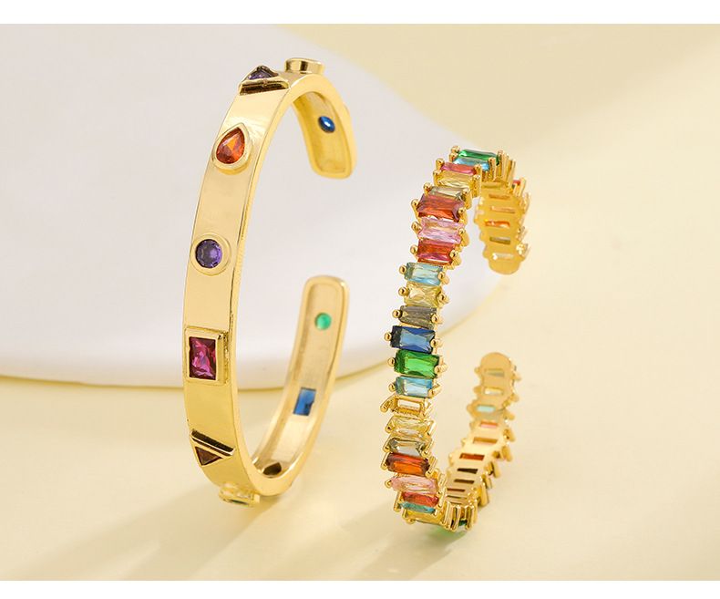 Sieraden & accessoires armbanden vervagen niet, populaire stijl, hoogwaardige open koperen micro ingelegde zirkoon armband sieraden, lichte luxe stijl_voghion.com