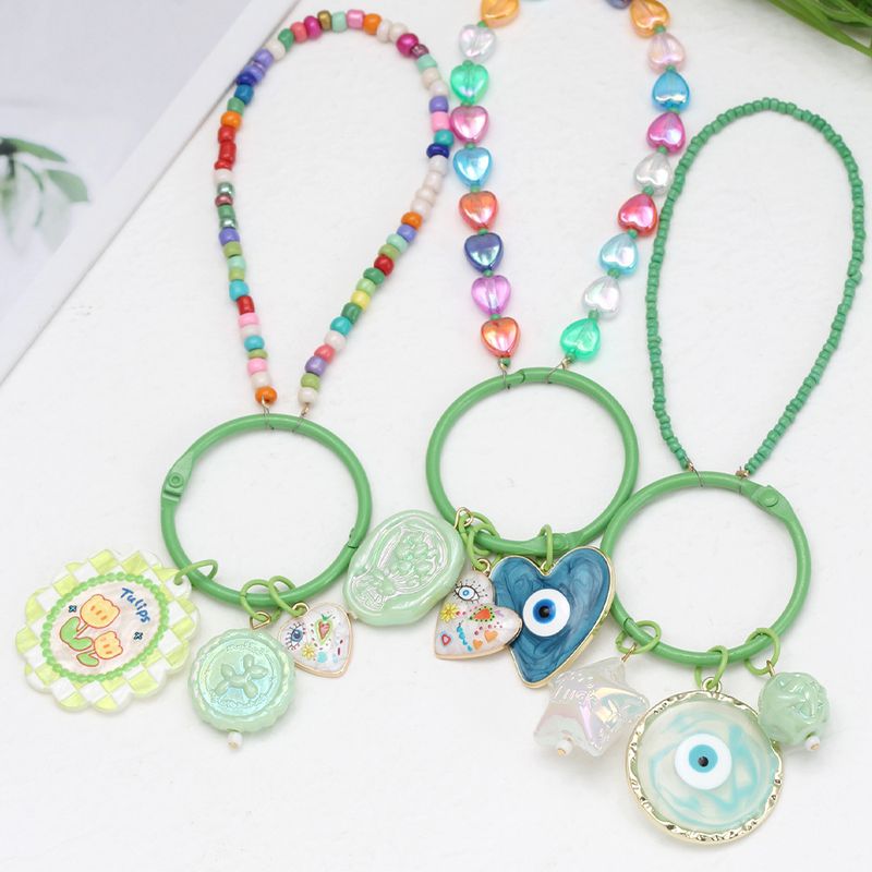 Neuer farbiger Schlüsselanhänger zum Selbermachen von Dopamin mit Teufelsauge-Schlüsselanhänger, Handykette, Autoanhänger._voghion.com