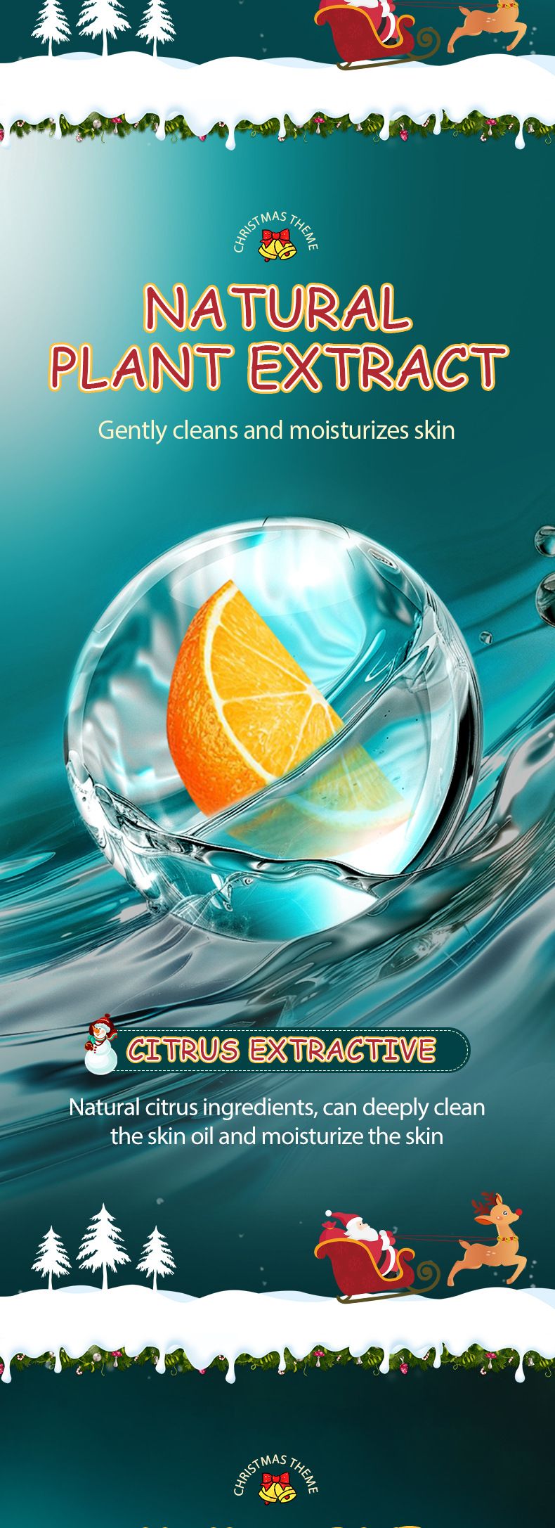 Detergente chiarificante completo natalizio con vitamina C e aminoacidi SADOER Face Wash_voghion.com